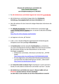 Hinweise f&uuml;r Sch&uuml;lerinnen und Sch&uuml;ler des LLuuccaass