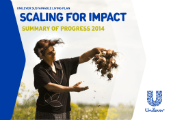 unilever sustainable living plan: scaling for impact