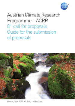 Austrian Climate Research Programme – ACRP 8th call for
