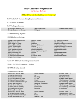 Vorläufiger Zeitplan - hundesport