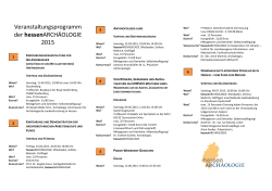 Veranstaltungsprogramm der hessenARCHÄOLOGIE 2015