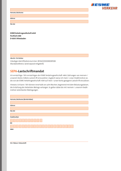 SEPA Formular - ESWE Verkehr