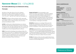 Hannover Messe (13. &ndash; 17.4.2015)