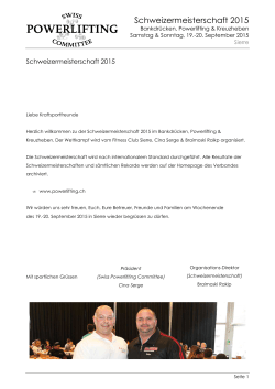 Schweizermeisterschaft 2015 - Swiss Powerlifting Congress