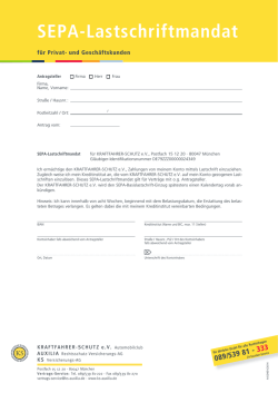 SEPA-Lastschriftmandat - KS/AUXILIA Vermittler