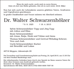 Dr. Walter Schwarzenh&ouml;lzer