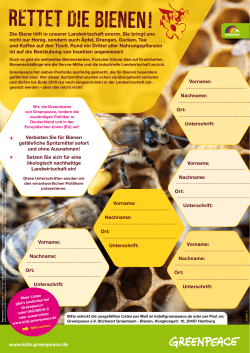 Unterschriftenliste für den Schutz der Bienen