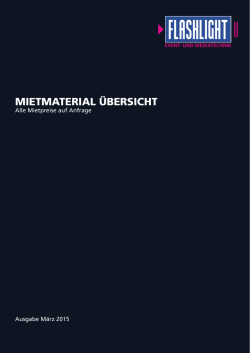 MIETMATERIAL ÜBERSICHT