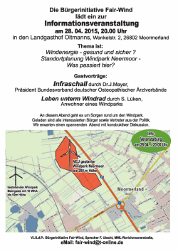 Informationsveranstaltung - B&uuml;rgerinitiative Weitblick Ostfriesland