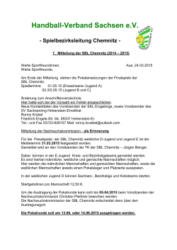 7. Mitteilung der SBL Chemnitz