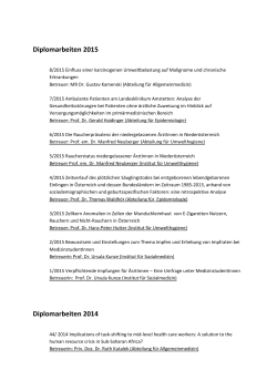 Diplomarbeiten 2015 Diplomarbeiten 2014