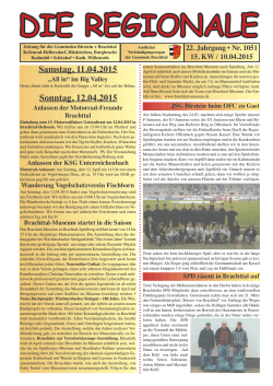 Samstag, 11.04.2015 Sonntag, 12.04.2015