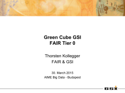 Green Cube GSI FAIR Tier 0
