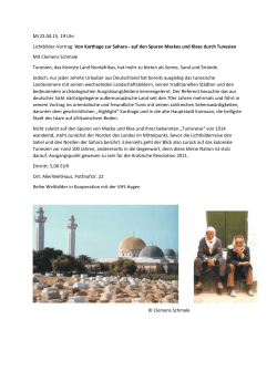 Mi 22.04.15, 19 Uhr Lichtbilder-Vortrag: Von Karthago zur Sahara