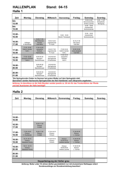 HALLENPLAN Stand: 10/0704-15