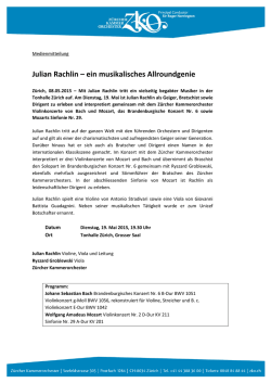 Julian Rachlin - Z&uuml;rcher Kammerorchester