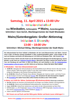 1. Inklusionsfackellauf am 11. April in Mainz und Wiesbaden