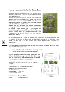Inventar naturnaher Quellen im Kanton Bern