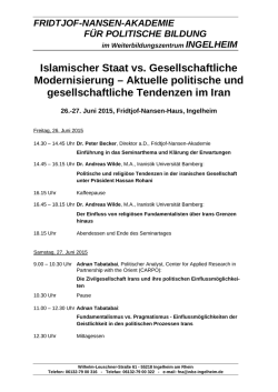 Islamischer Staat vs. Gesellschaftliche Modernisierung &ndash; Aktuelle