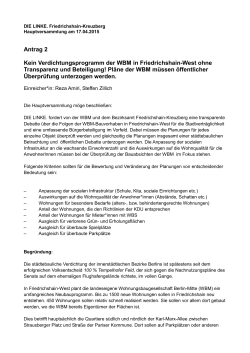 Antrag 2 Kein Verdichtungsprogramm der WBM in Friedrichshain
