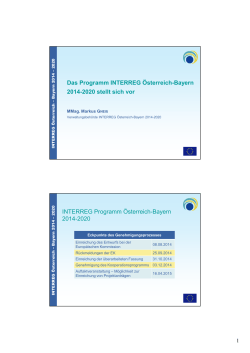 Das Programm INTERREG Ö-BY 2014