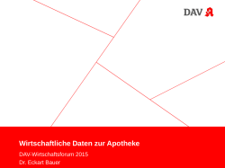 Eckart Bauer: Wirtschaftliche Daten zur Apotheke 2014
