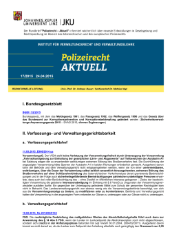 Polizeirecht Aktuell - Institut für Verwaltungsrecht und
