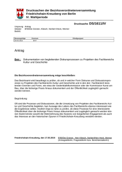 Dokumentation von begleitenden Diskursprozessen