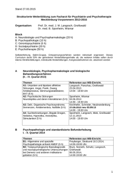 Weiterbildung zum Facharzt für Psychiatrie und Psychotherapie
