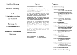 Herzliche Einladung zum 7. Herbstsymposium der Hautklinik