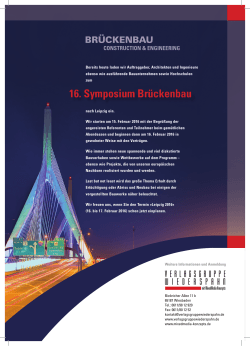 16. Symposium Brückenbau - symposium