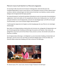 Pfarrerin Ivana Fucik feierlich ins Pfarramt eingesetzt.