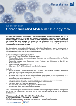 Senior Scientist Molecular Biology m/w