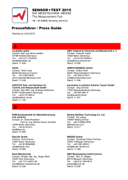 SENSOR+TEST 2015 Presseführer / Press Guide