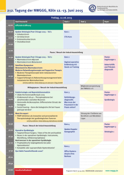 212. Tagung der NWGGG, Köln 12.-13. Juni 2015