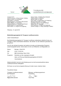 Friltschen, 13. April 2015 Weiterbildungsangebote für Thurgauer