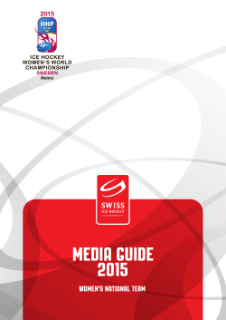 Media guide 2015 - Swiss Ice Hockey