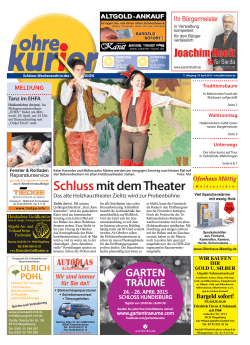 Schlussmit dem Theater - ohre