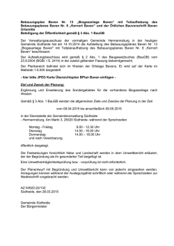 der 13. Änderung des Bebauungsplanes Baven