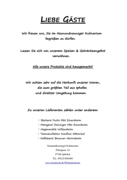 LIEBE GÄSTE - Neunundneunzger Kulinarium