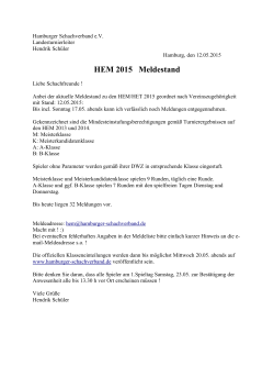 HEM 2015 Meldestand - beim Hamburger Schachverband