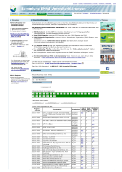 EMAS - Eco-Management and Audit Scheme: Umwelterklärungen