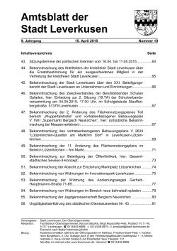 Amtsblatt Nr. 10 vom 15.04.2015