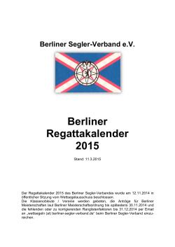 Berliner Regattakalender 2015