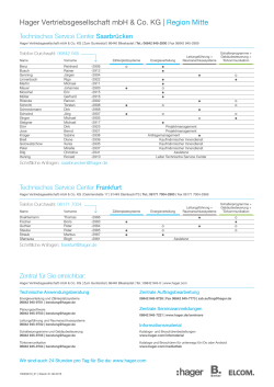 Hager Vertriebsgesellschaft mbH & Co. KG | Region Mitte