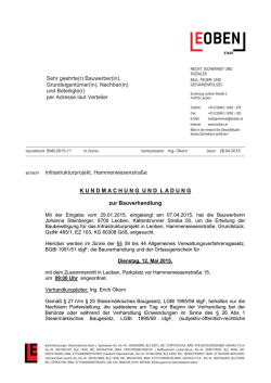 Sehr geehrte(r) Bauwerber(in), Grundeigentümer(in), Nachbar(in