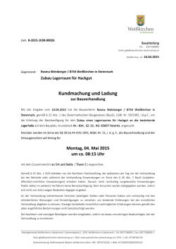 Kundmachung und Ladung - Marktgemeinde Weißkirchen
