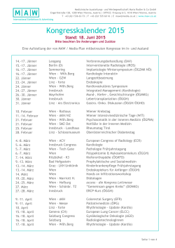 Kongresskalender 2015 - MAW