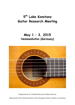 5th Lake Konstanz Guitar Research Meeting May 1