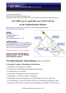LAT-Einladung 22.April 2015 - 12.30h FH Münster - Landes
